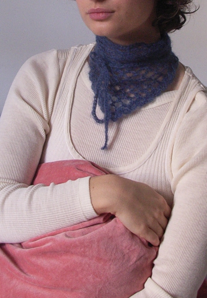 Bandana Mohair et Soie — Bleu - vue 1